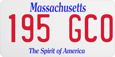 MA license plate 195GC0