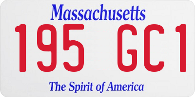 MA license plate 195GC1