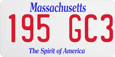 MA license plate 195GC3