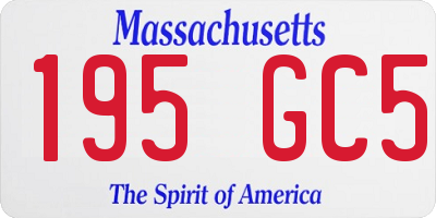 MA license plate 195GC5