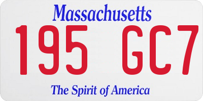 MA license plate 195GC7