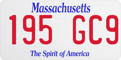 MA license plate 195GC9