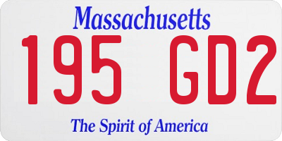 MA license plate 195GD2