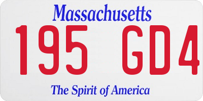 MA license plate 195GD4