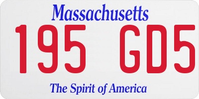 MA license plate 195GD5