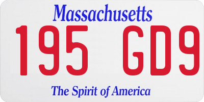 MA license plate 195GD9