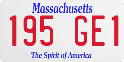 MA license plate 195GE1