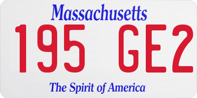 MA license plate 195GE2