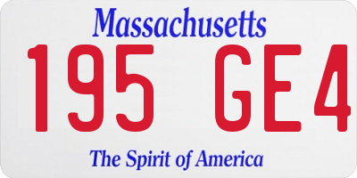 MA license plate 195GE4