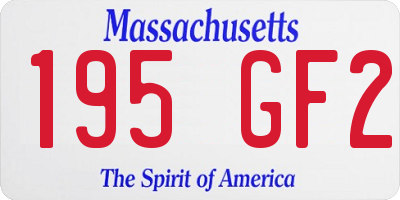 MA license plate 195GF2