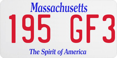 MA license plate 195GF3
