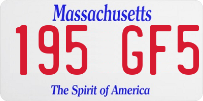 MA license plate 195GF5