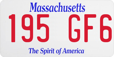 MA license plate 195GF6