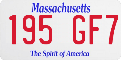 MA license plate 195GF7