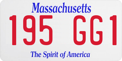 MA license plate 195GG1