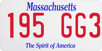 MA license plate 195GG3