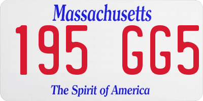MA license plate 195GG5