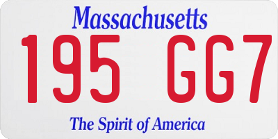 MA license plate 195GG7