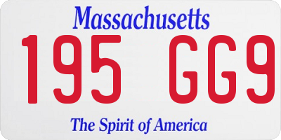 MA license plate 195GG9