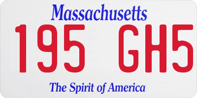 MA license plate 195GH5