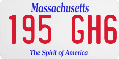 MA license plate 195GH6