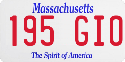 MA license plate 195GI0