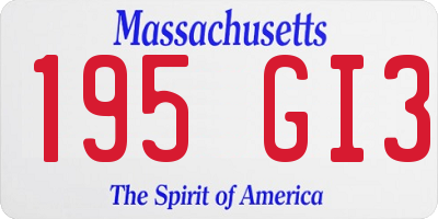 MA license plate 195GI3