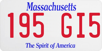 MA license plate 195GI5