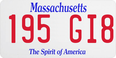 MA license plate 195GI8