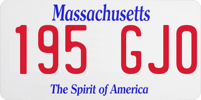 MA license plate 195GJ0