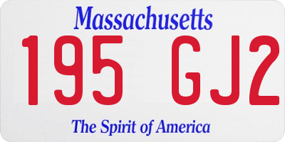 MA license plate 195GJ2