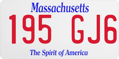 MA license plate 195GJ6