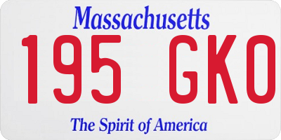 MA license plate 195GK0