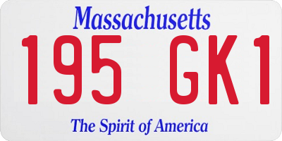 MA license plate 195GK1