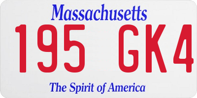 MA license plate 195GK4
