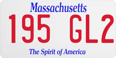 MA license plate 195GL2