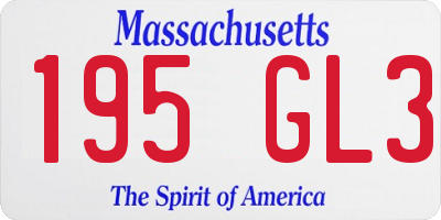 MA license plate 195GL3