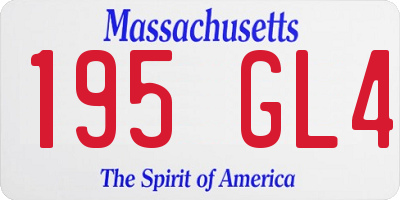 MA license plate 195GL4