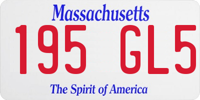 MA license plate 195GL5