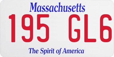 MA license plate 195GL6