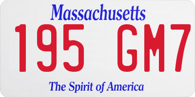 MA license plate 195GM7