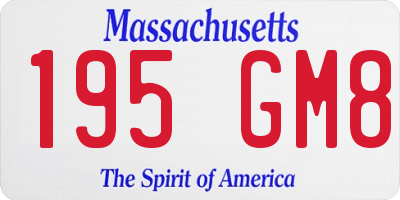 MA license plate 195GM8