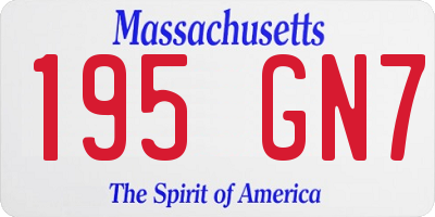 MA license plate 195GN7
