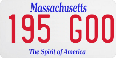 MA license plate 195GO0