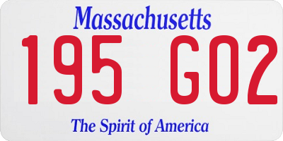 MA license plate 195GO2