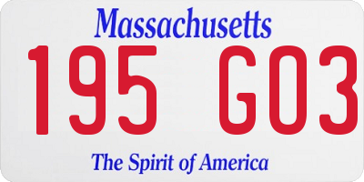 MA license plate 195GO3