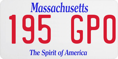 MA license plate 195GP0