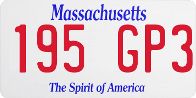 MA license plate 195GP3