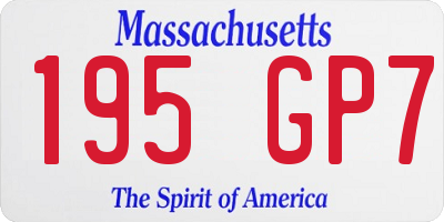 MA license plate 195GP7