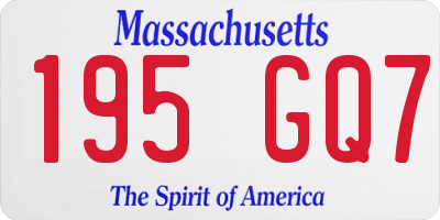 MA license plate 195GQ7